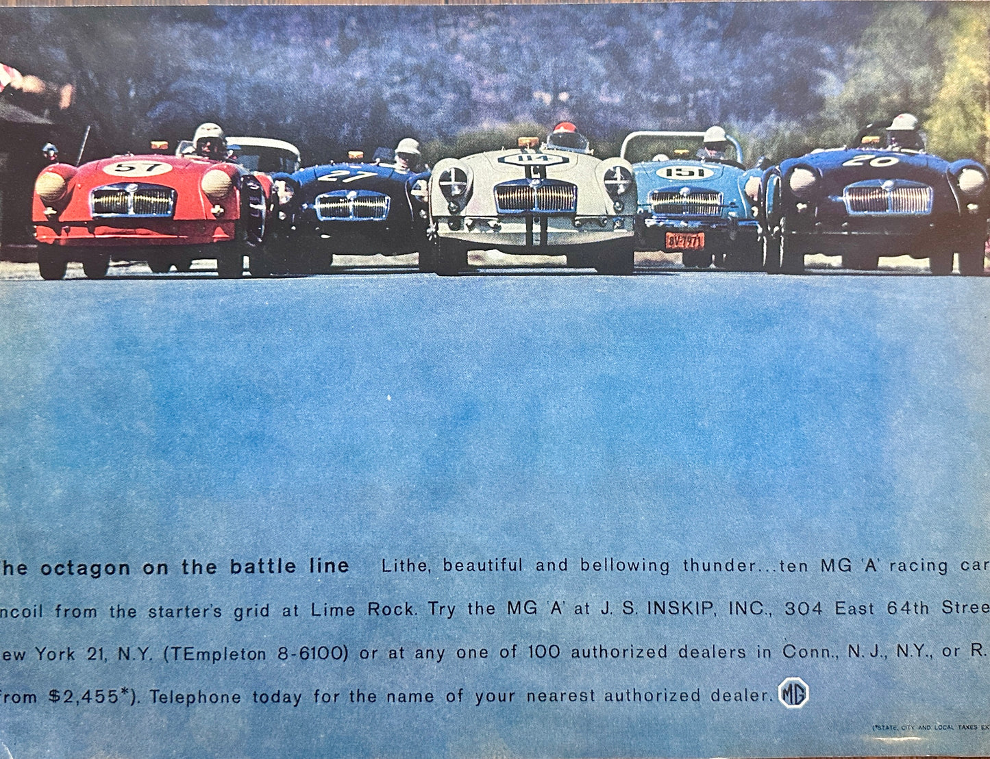 1960 MGA at Lime Rock Magazine Ad