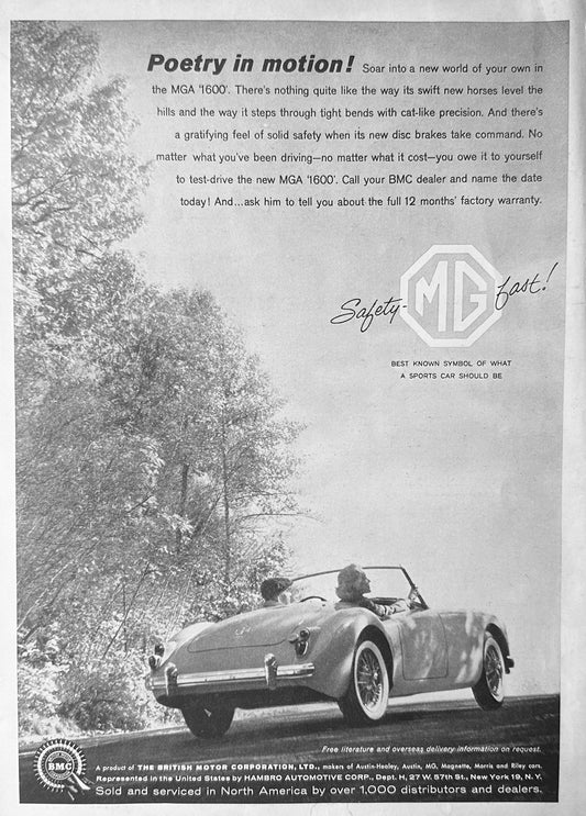 1960 MGA Poetry In Motion -  Magazine Ad