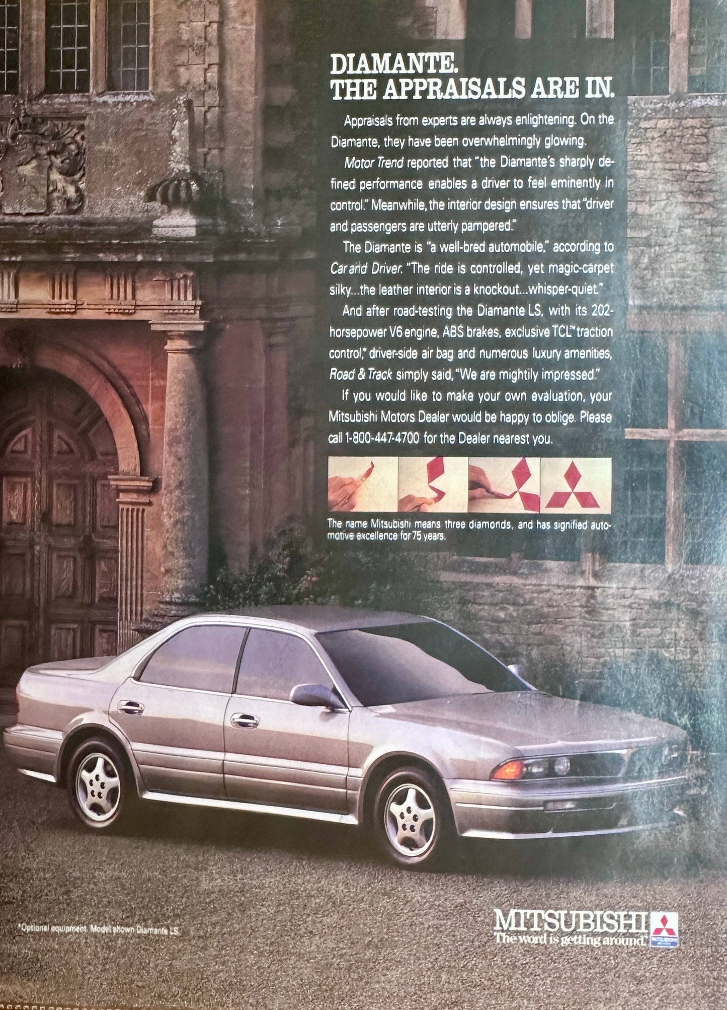 1992 Mitsubishi Diamanté  The appraisals are in! Magazine Ad