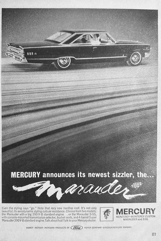 1963 Mercury Marauder  Dark Background  Magazine Ad