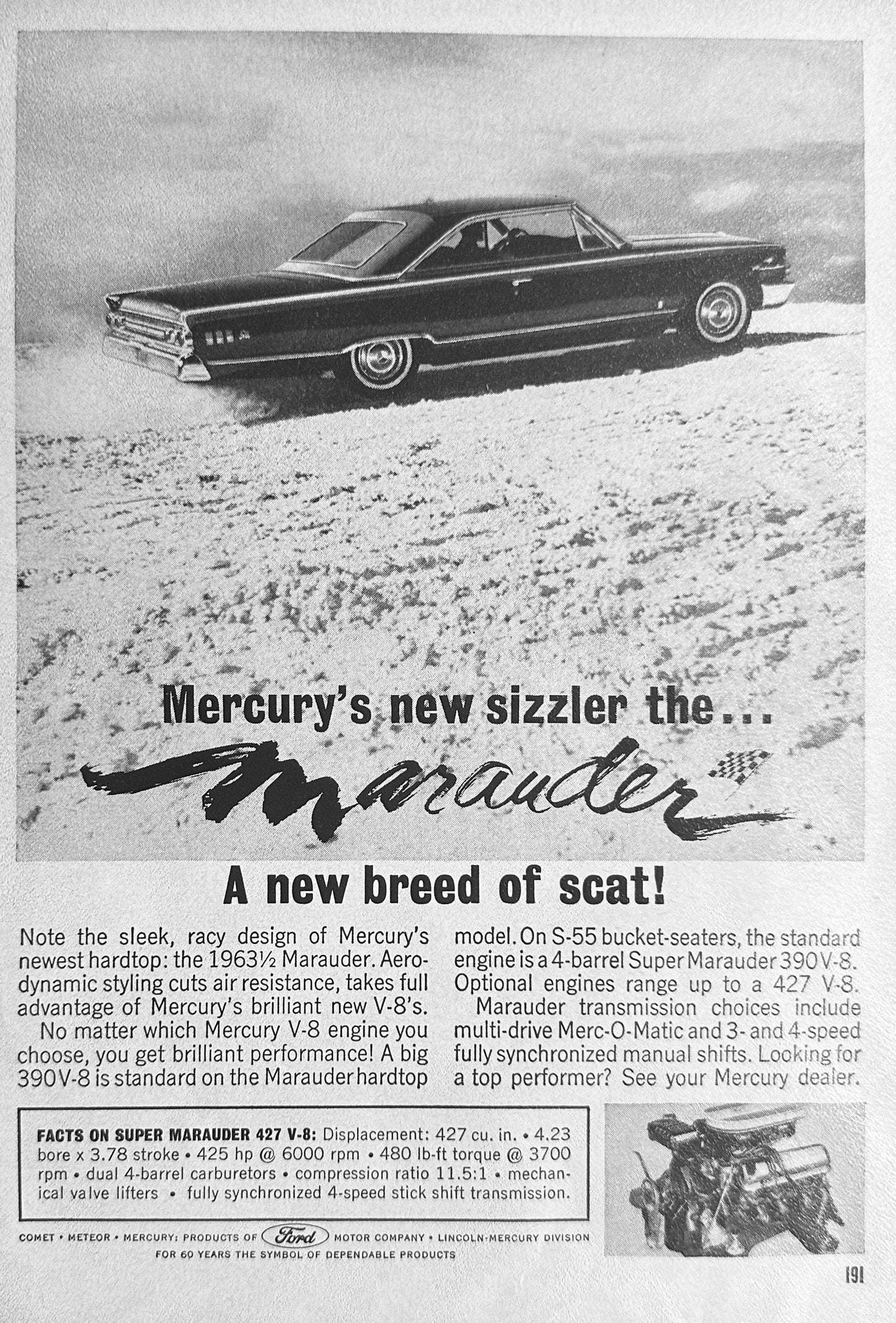 1963 Mercury Marauder - New Sizzler -  Magazine Ad