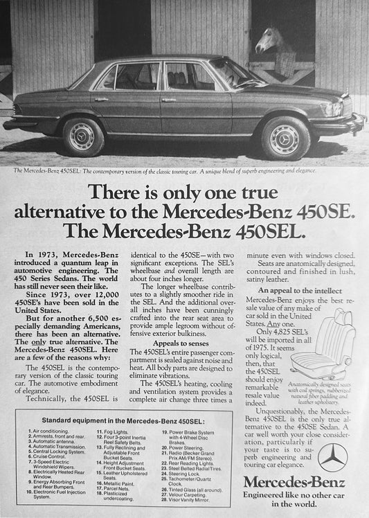 1975 Mercedes Benz 450 SEL Magazine Ad