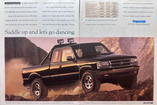 1993 2-Page Mazda truck Magazine Ad Known as the B-Series