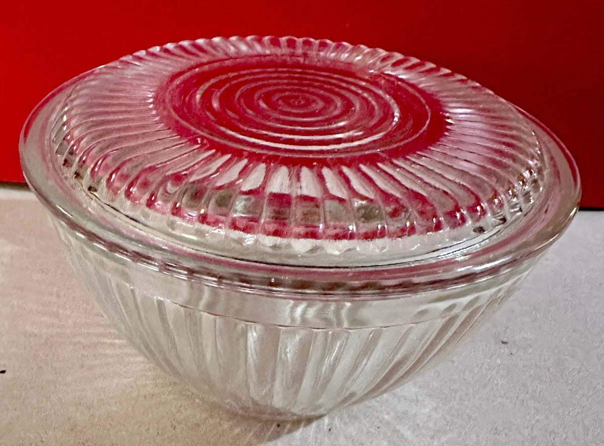 1936 - 1940's Clear Queen Mary Anchor Hocking Refrigerator Bowl CS602026