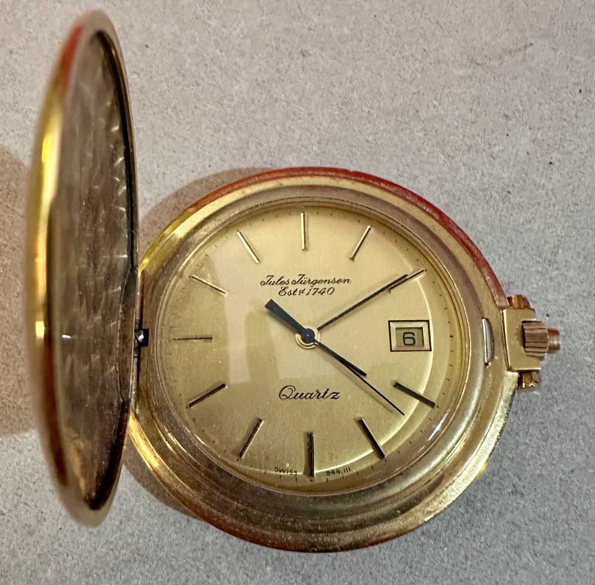 1980's Jules Jürgensen quartz hunter-case pocket watch CS642026