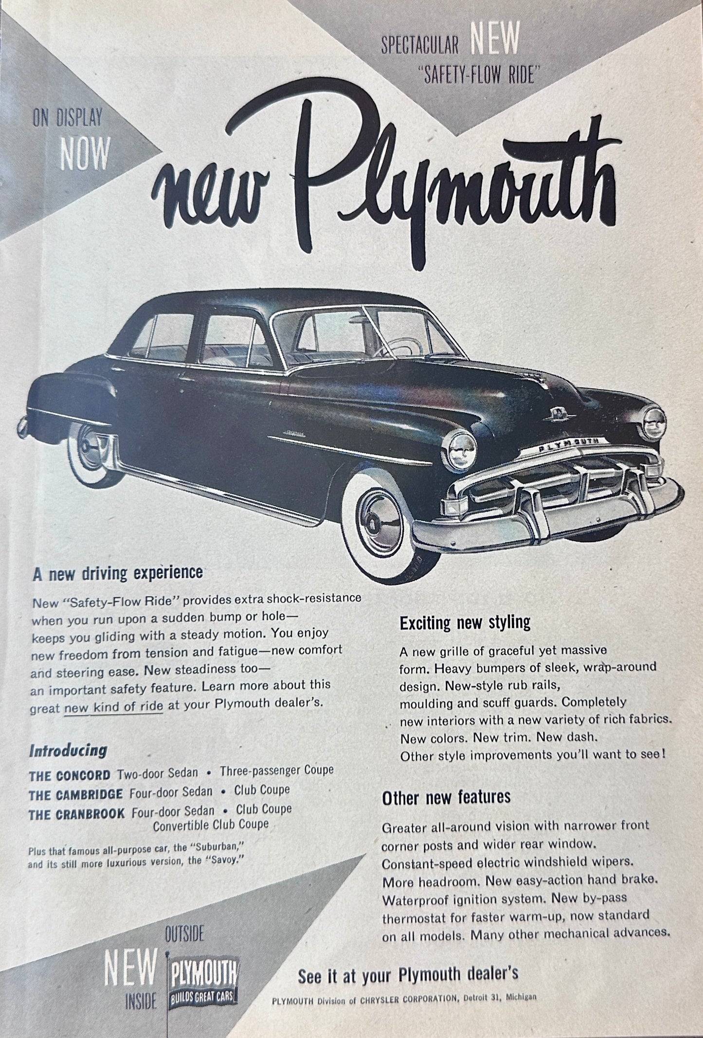 1951 Plymouth Cambridge? Sedan  + US Air Force Recruitment Magazine Ad