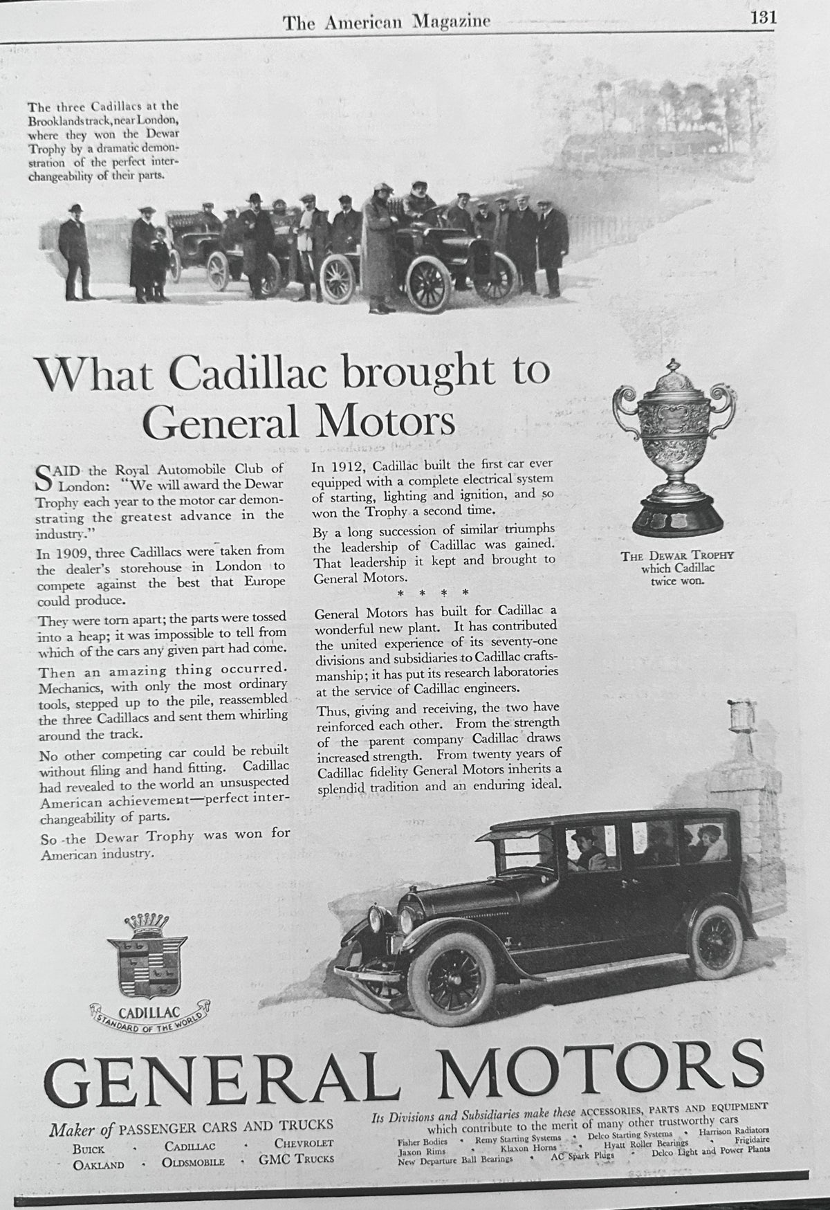 1923 What Cadillac Brought to General Motors Ad #N1636