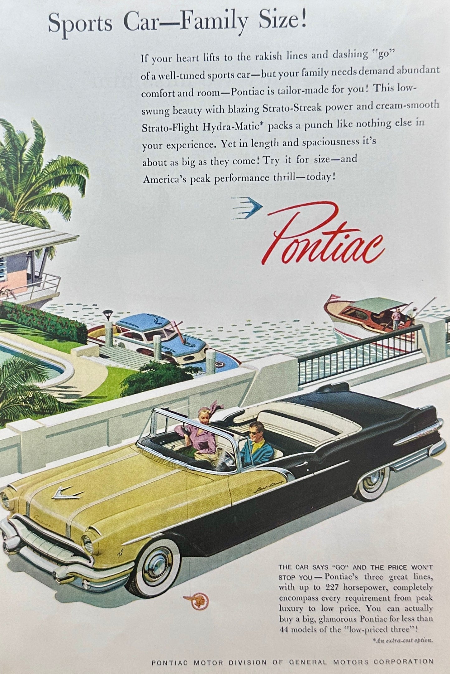 1956 Pontiac Sport  Strato-Streak Sedan & Bell Telephone Vintage Ad