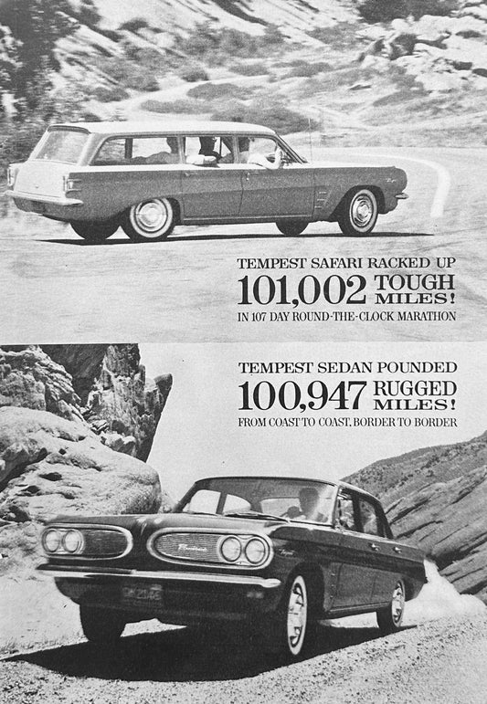 1961 Pontiac Tempest Safari and Sedan Magazine Ad