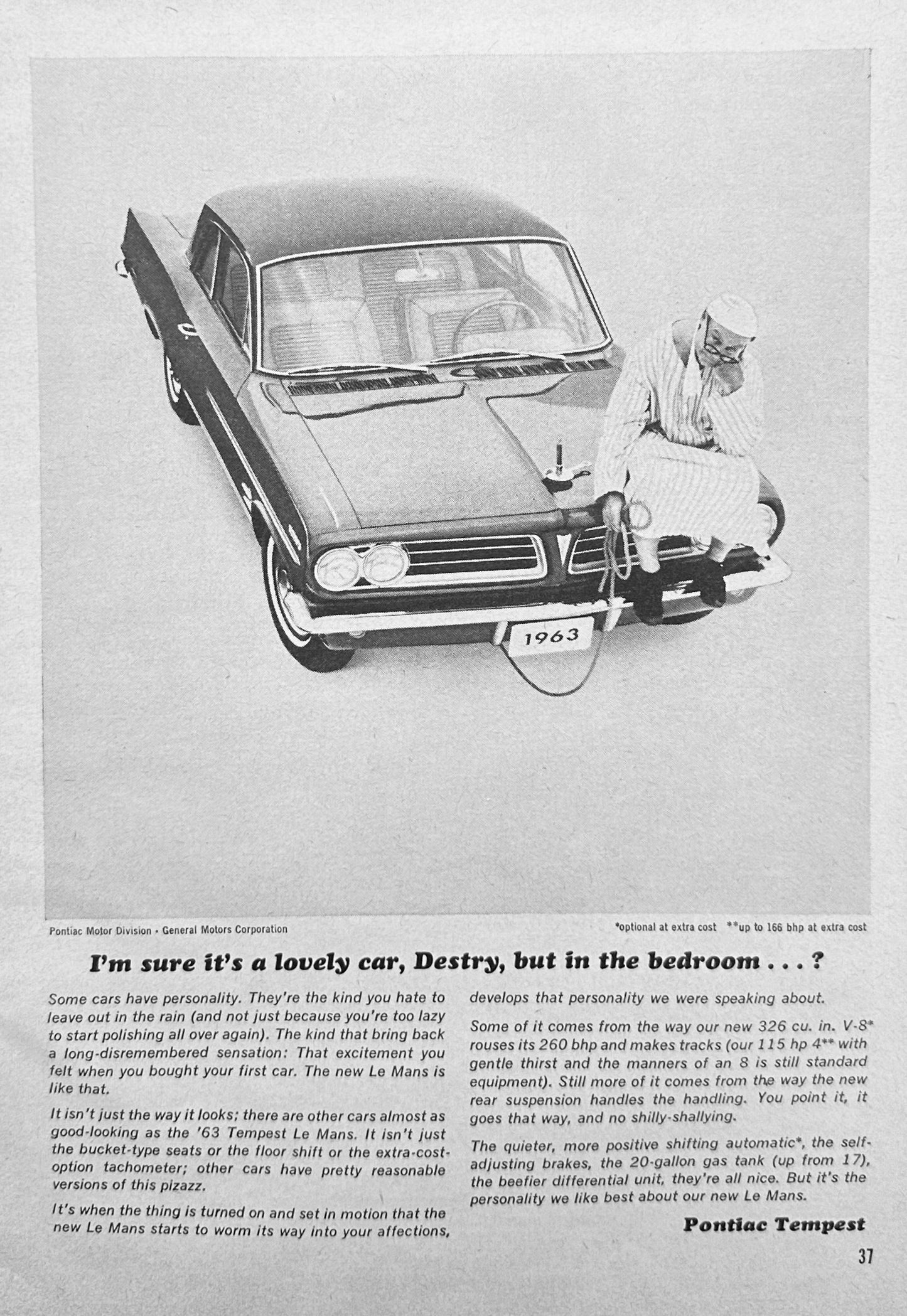 1963 Pontiac Tempest LeMans - Nightshirt Man - Magazine Ad