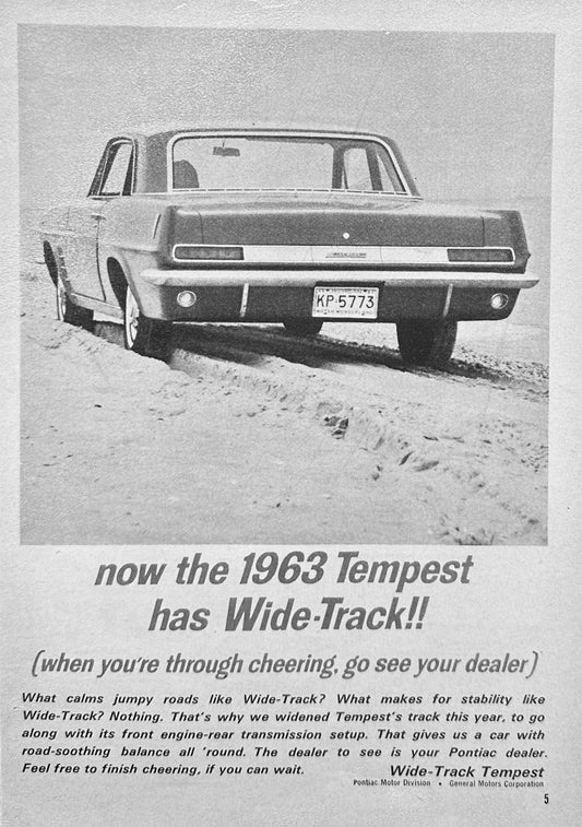 1963 Pontiac Tempest Wide Track Magazine Ad