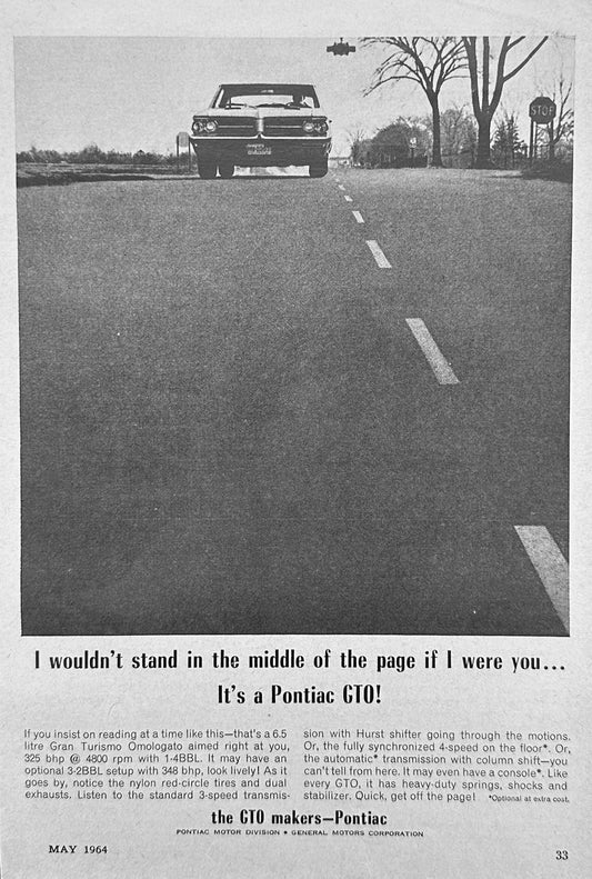 1964 Pontiac GTO Magazine Ad