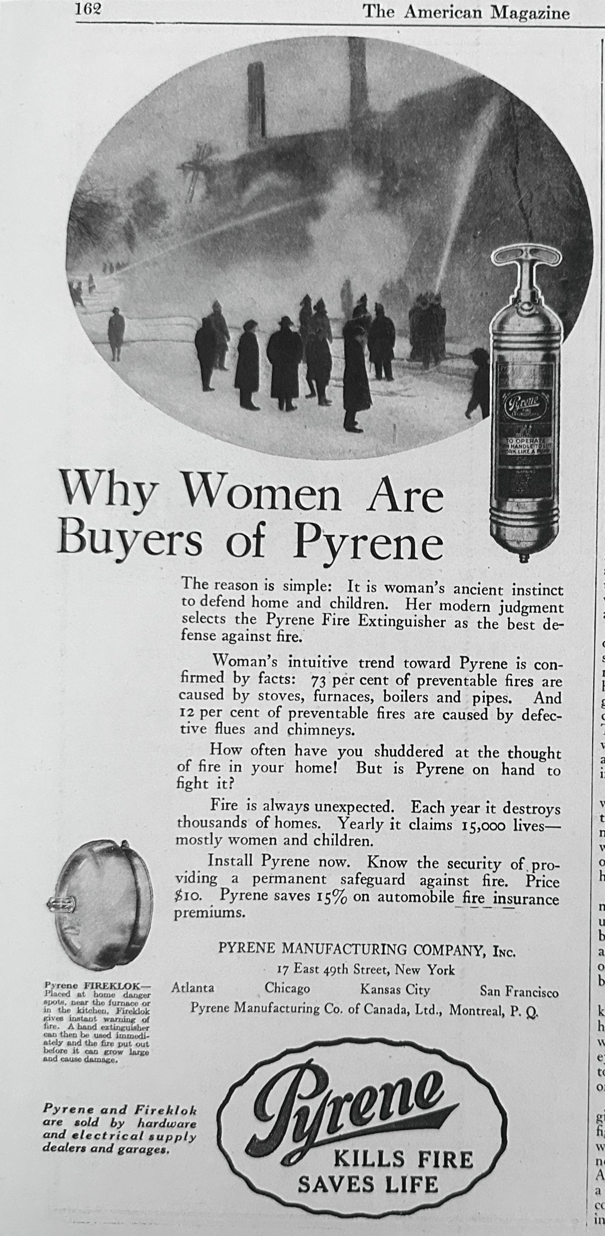 1923 DUAL sided Ads - Pyrene Fire Extinguishers & Briscoe Light Weight Motorcar Ad #N1658