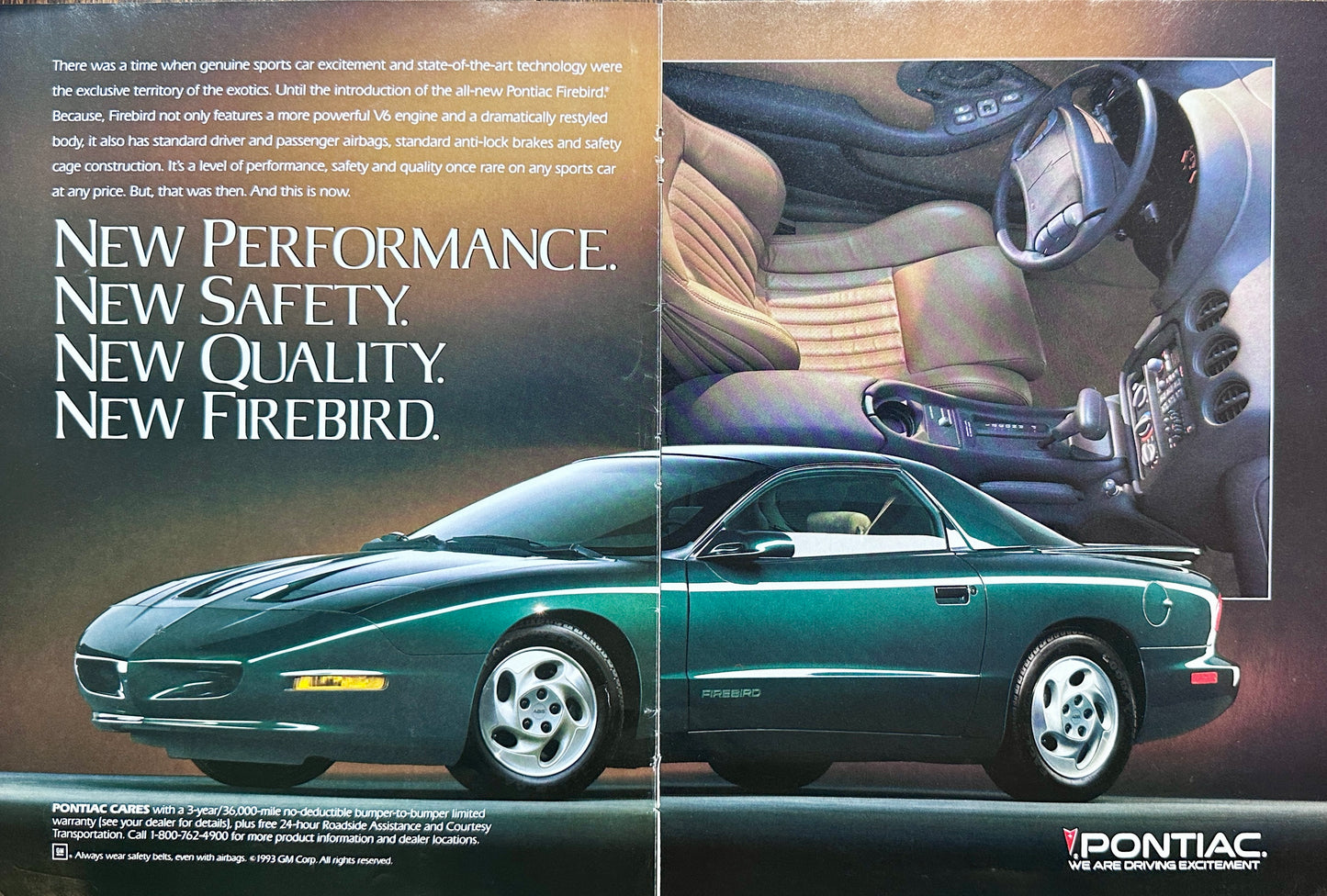 1993 Dark Green Pontiac Firebird 2 - Page Magazine Ad