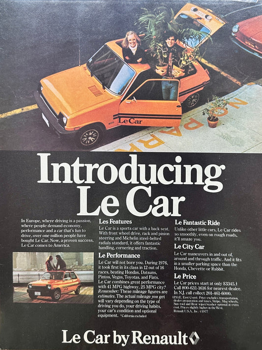 1977 Renault Le Car Magazine Ad