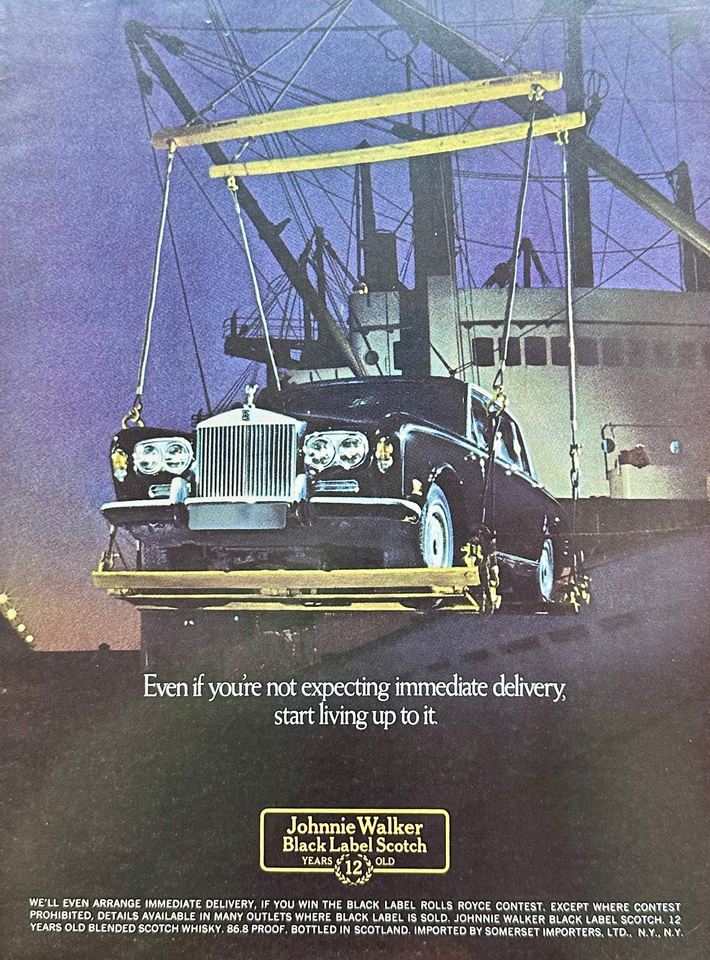 1976 Rolls Royce to the winner of Johnnie Walker Black Label Scotch Whisky Ad