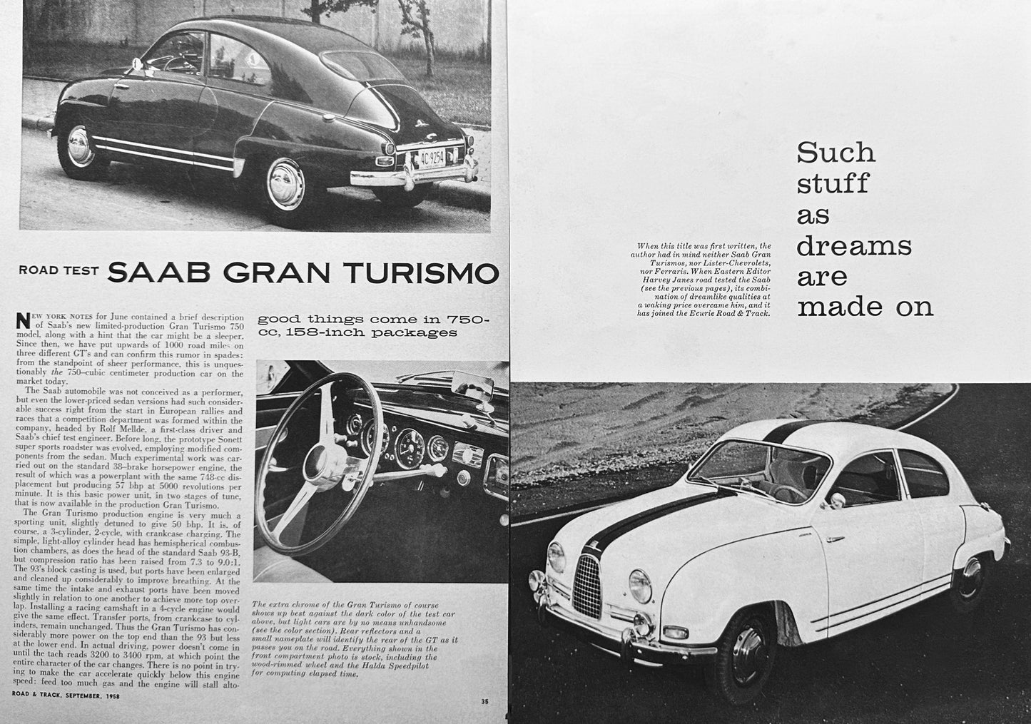 1958 Saab Gran Turisomo Road Test Article