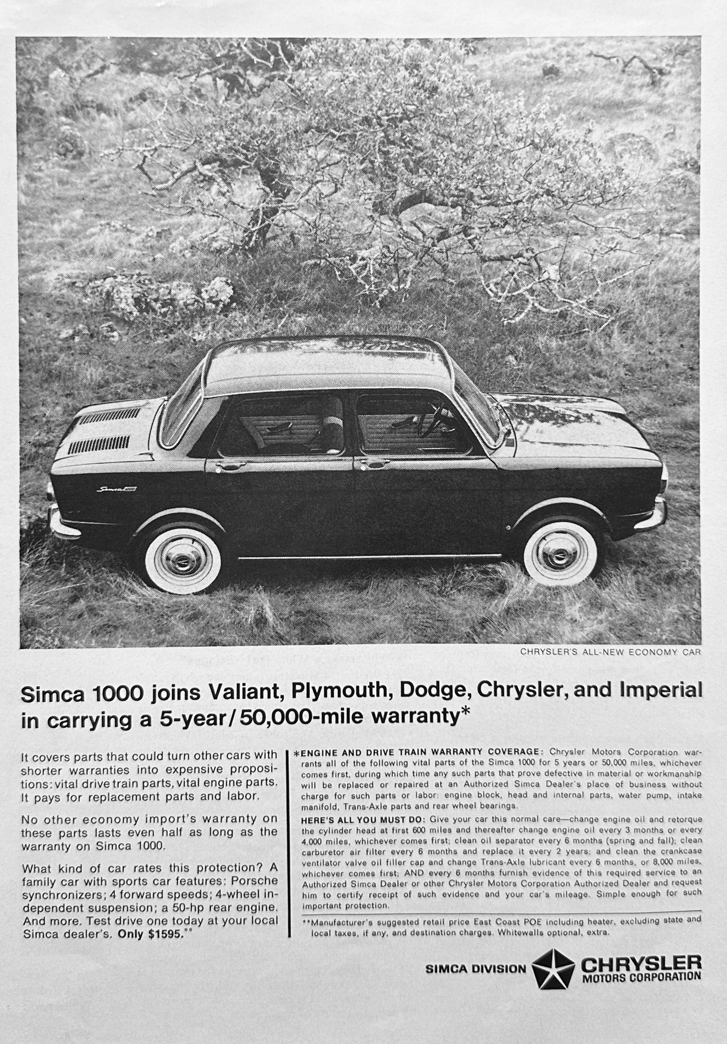 1960 Chrysler Simca 1000 - European Import - Magazine Ad