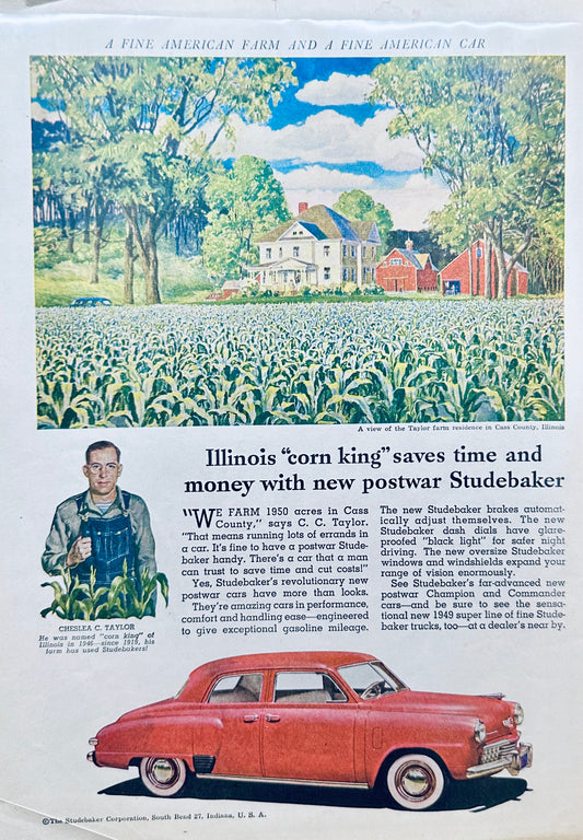 1948 Studebaker Champion - Illinois Corn King -  Magazine Ad