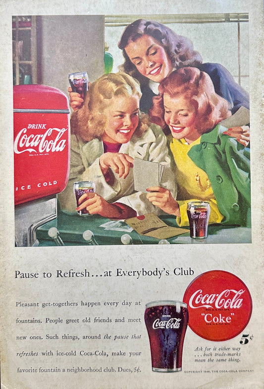 1948 Coca-Cola Coke Vintage Post WWII Era Ad - #N1024