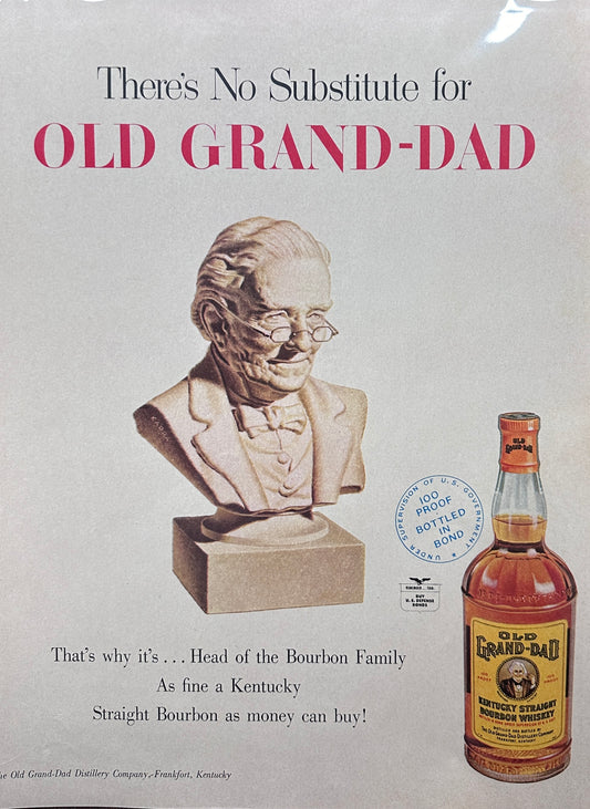 1952 Old Grand Dad Kentucky Bourbon Whiskey Vintage Ad