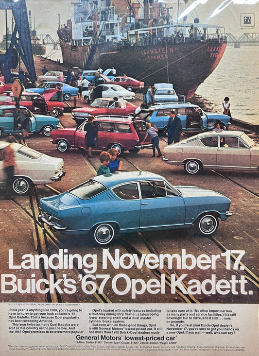 1967 Buick Opel Kadett landing November 17, 1966 - Promo Ad