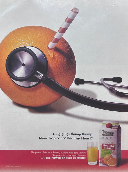 2004 Tropicana Orange Juice - Heart Healthy Drink - Magazine Ad