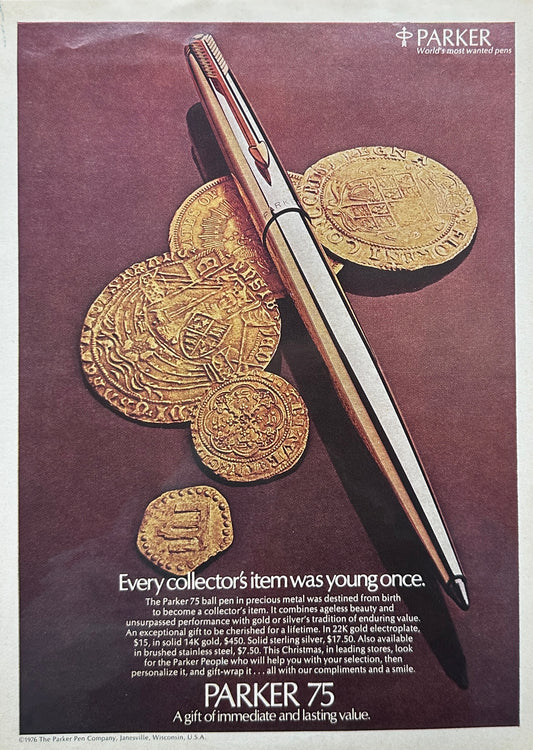 1976 Parker 75 & Cutty 12 Scoth Dual Magazine Ads