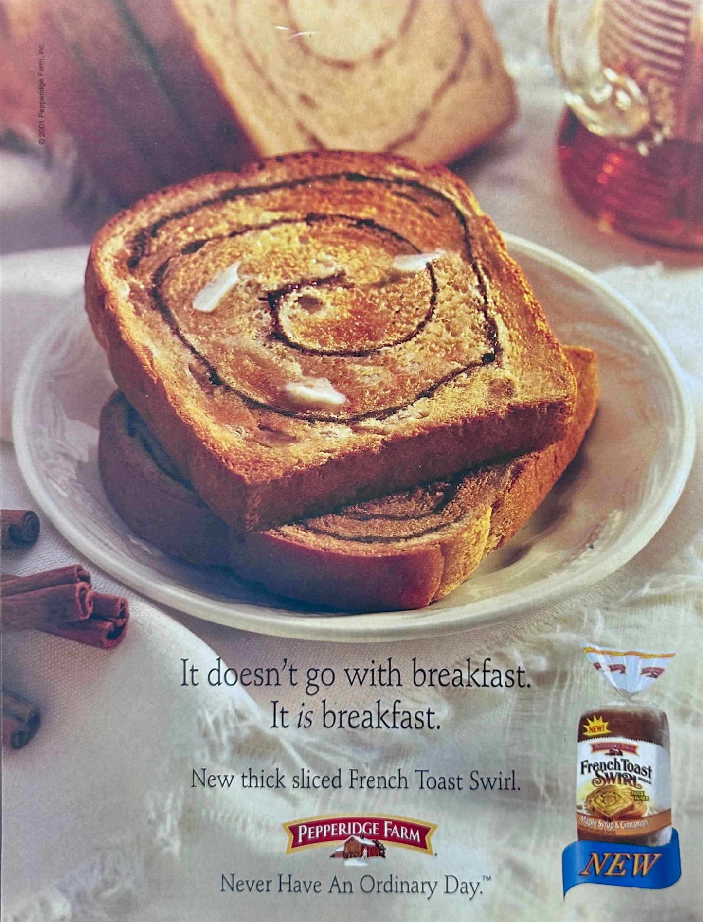 2001 Pepperidge Farms French Toast Swirl Bread  & Dodge Durango/Ram Ad