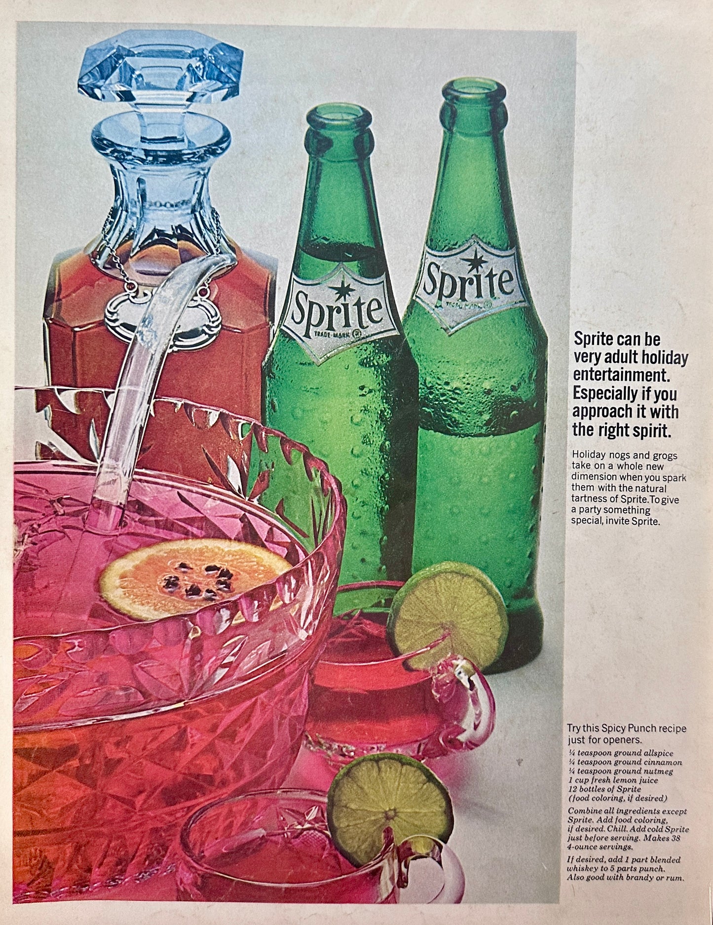 1965 Sprite Spiked Spicy Punch & Viceroy Cigarettes Vintage Ads