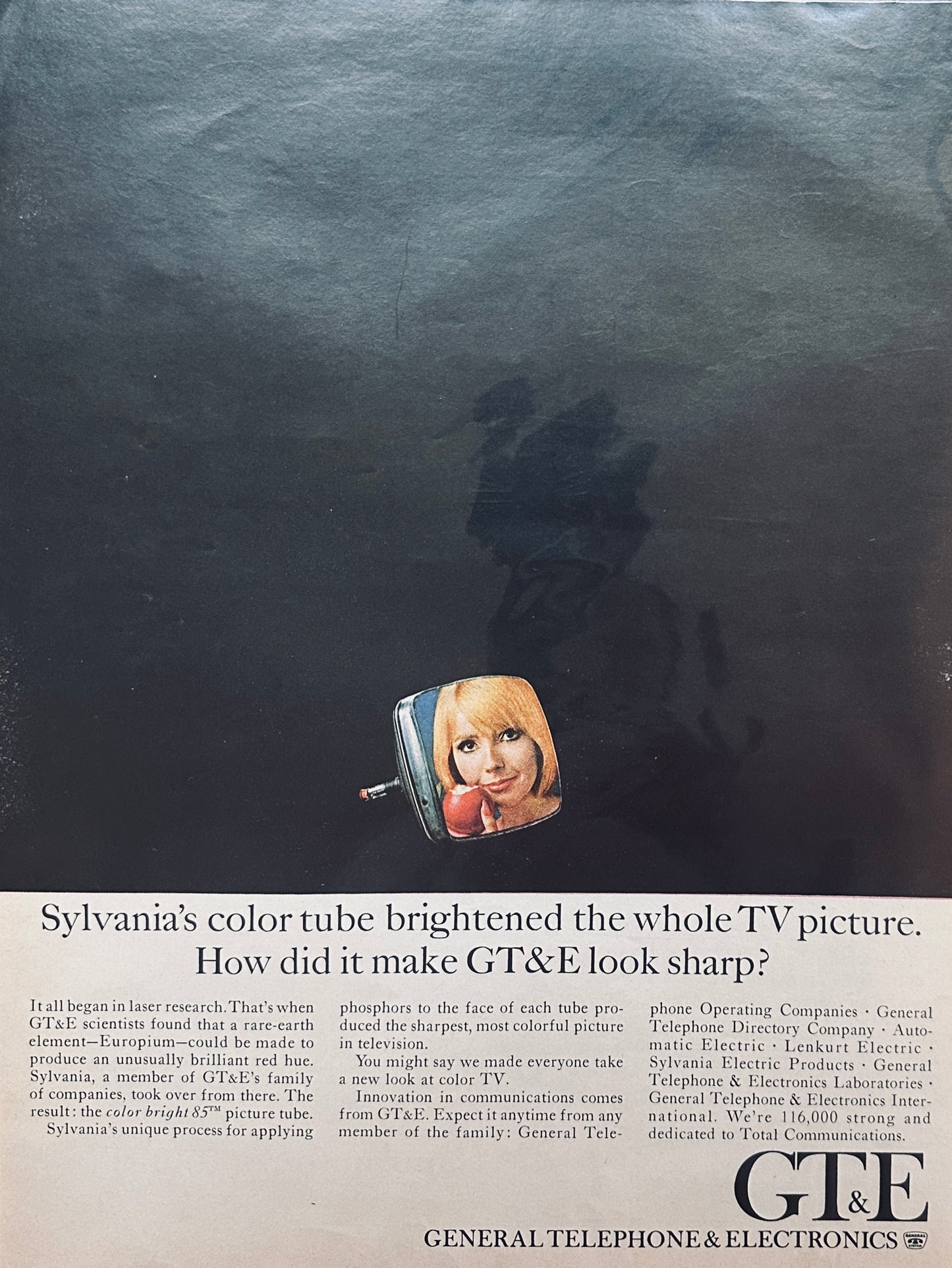 1966 Samosonite Contoura Luggage & GTE  Slyvania Picture Tube Vintage Ads