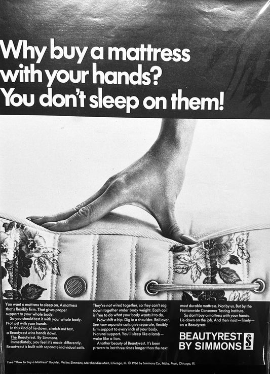 1966 Beautyrest by Simmons Mattress & Natural Sugar = Energy Vintage Ads