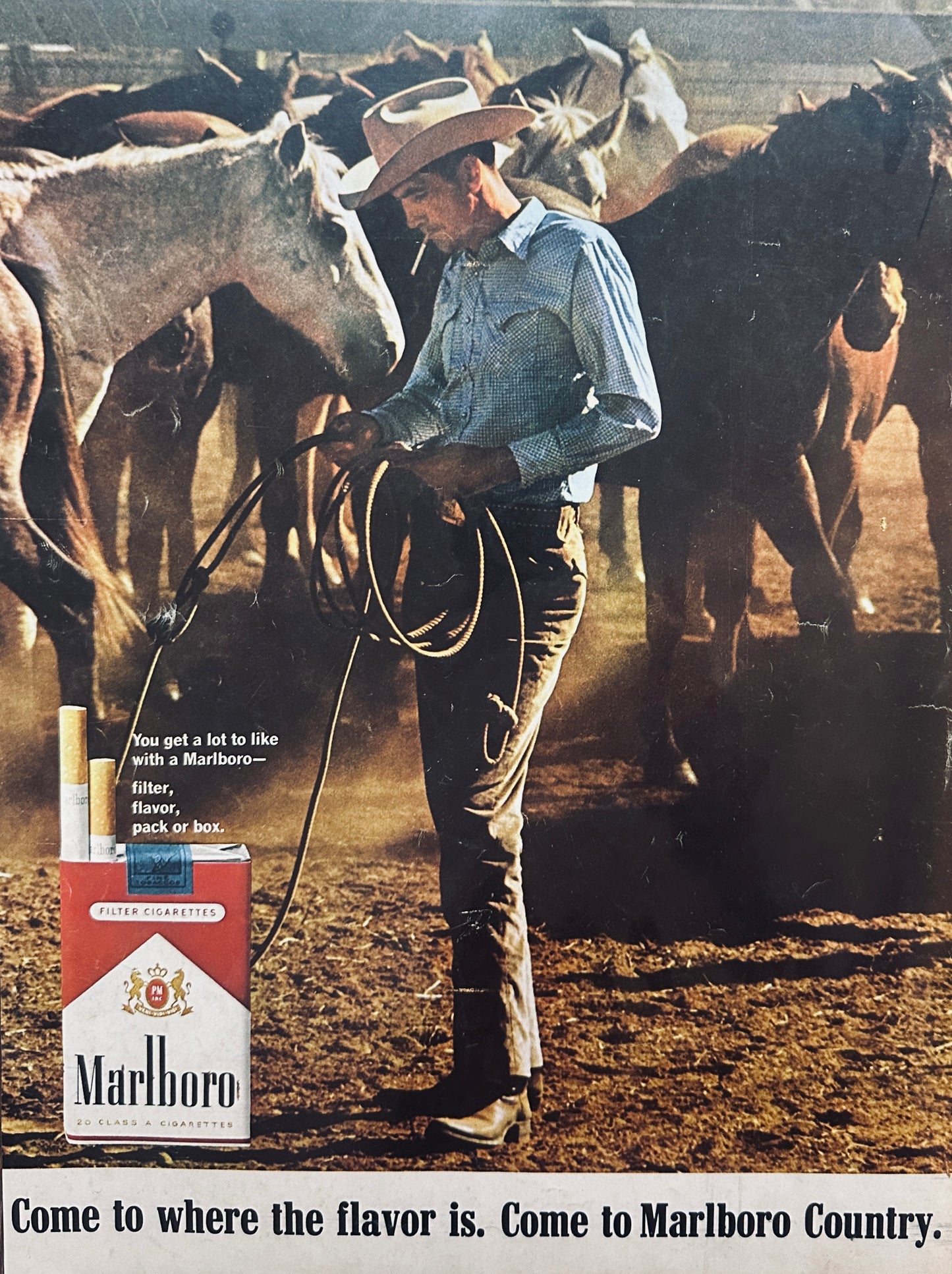 1966 Seagram's VO Whiskey  & Marlboro Cigarettes Magazine Ads