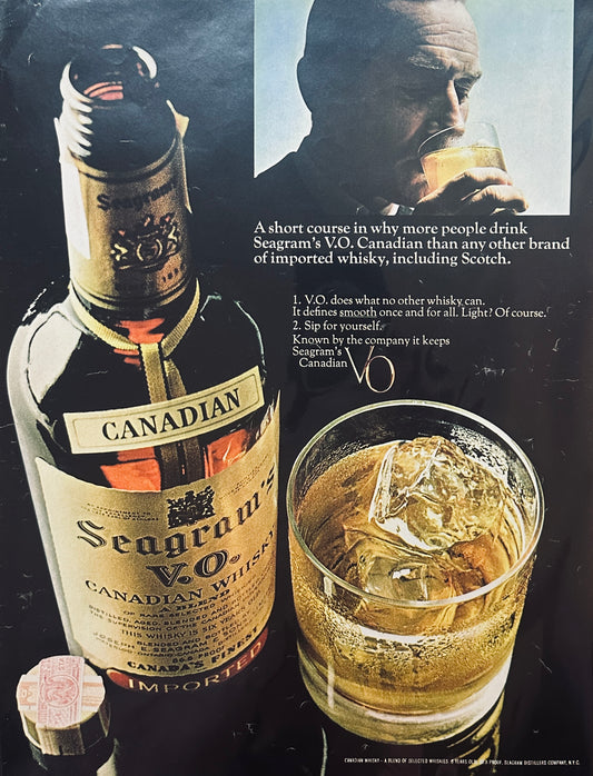 1966 Seagram's VO Whiskey  & Marlboro Cigarettes Magazine Ads