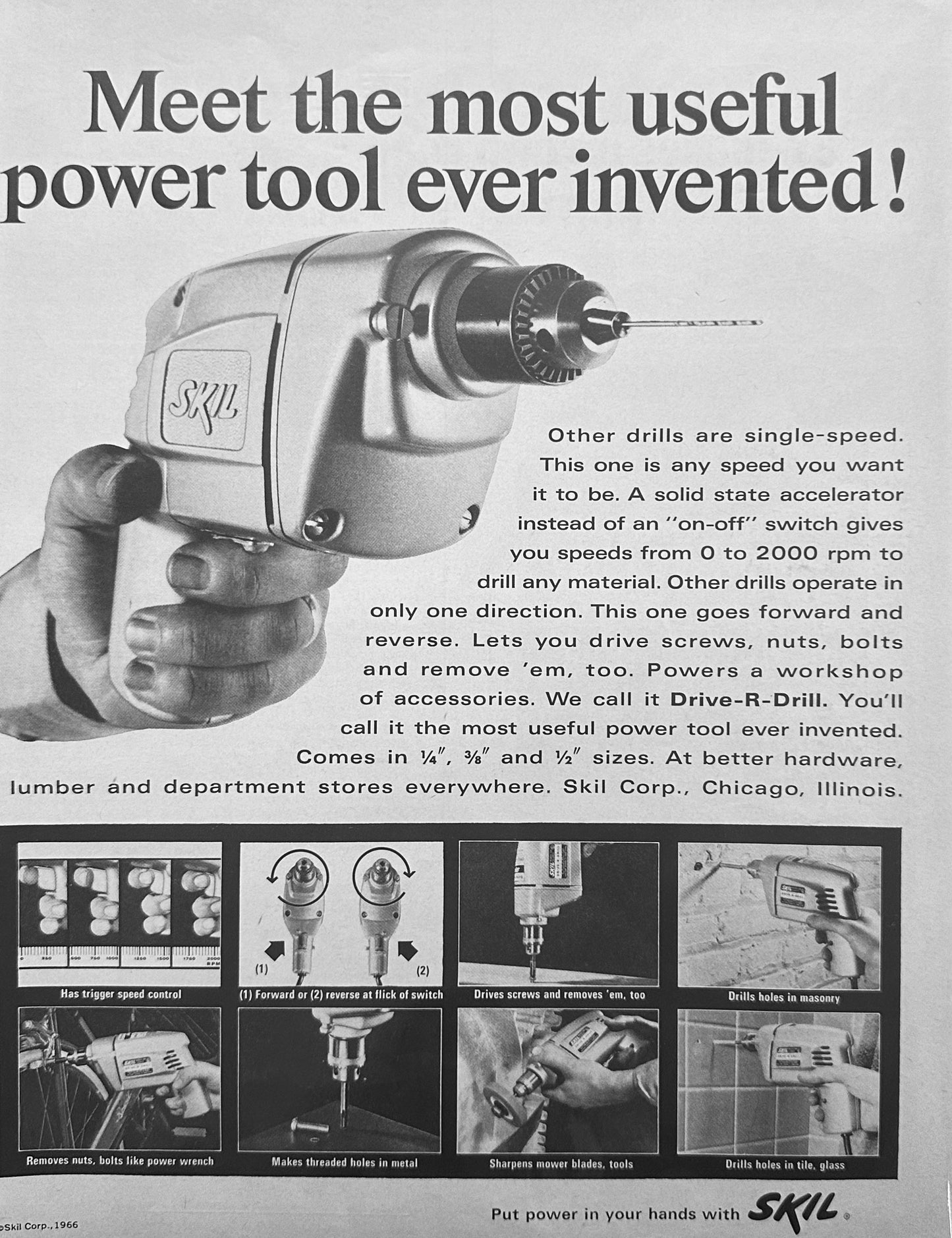 1966 Skil Power Tools & Sawyers Slide Projector Vintage Ads