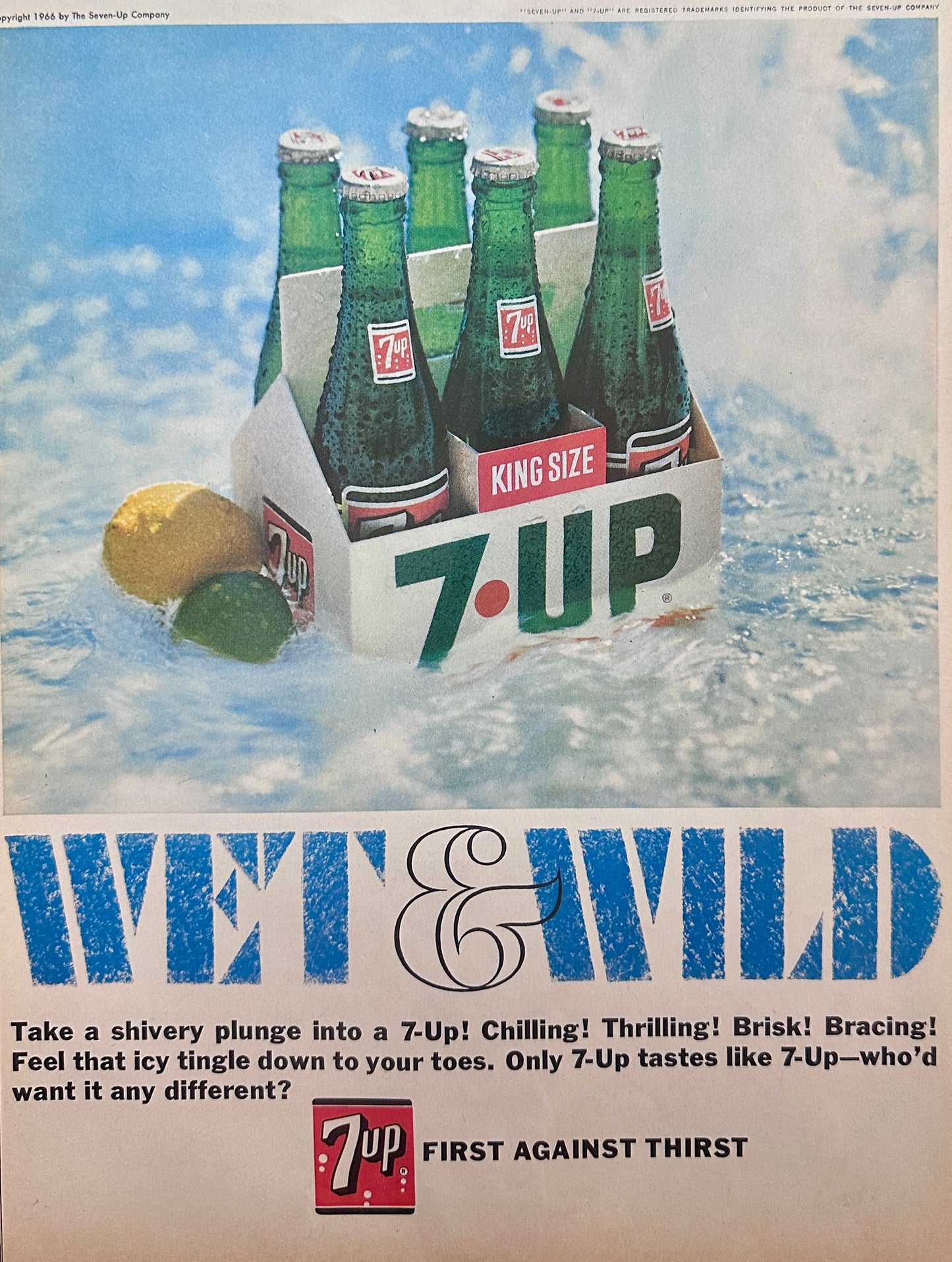 1966 Wet & Wild 7-UP & Peace Corp - Join Today Promotional Ad - Tattoo