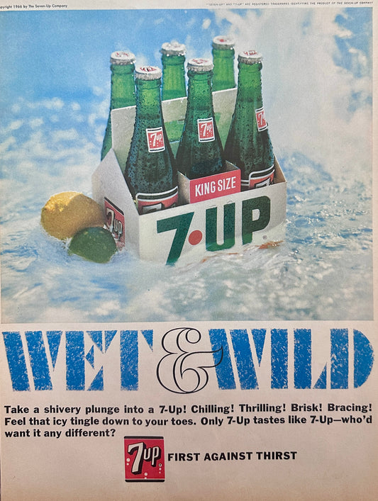 1966 Wet & Wild 7-UP & Peace Corp - Join Today Promotional Ad - Tattoo