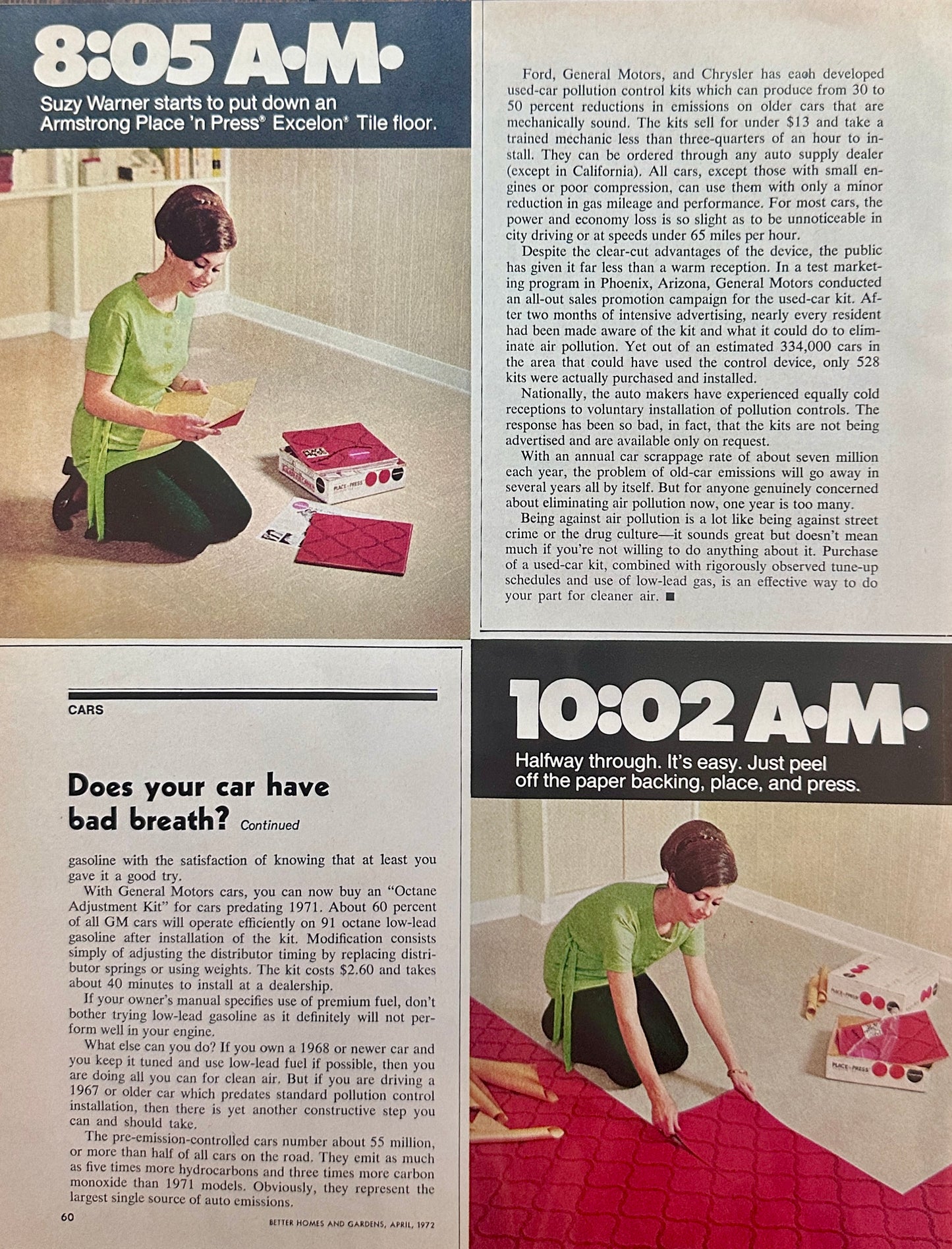 1972 Sears Bedspreads & Armstrong Floor Tiles - Vintage Ads