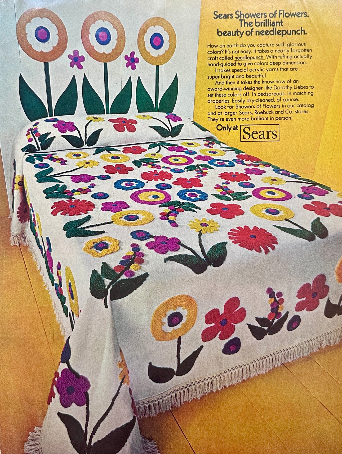 1972 Sears Bedspreads & Armstrong Floor Tiles - Vintage Ads