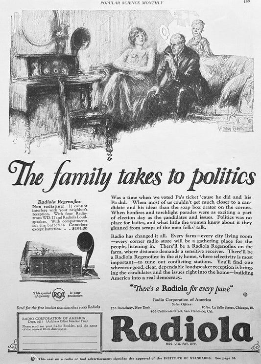 1924 RCA Radiola and “Dictogrand" Advertisements N810