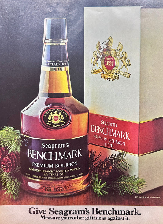 1975 Seagram's Benchmark Premium Bourbon - Kentucky Whiskey - Vintage Ad