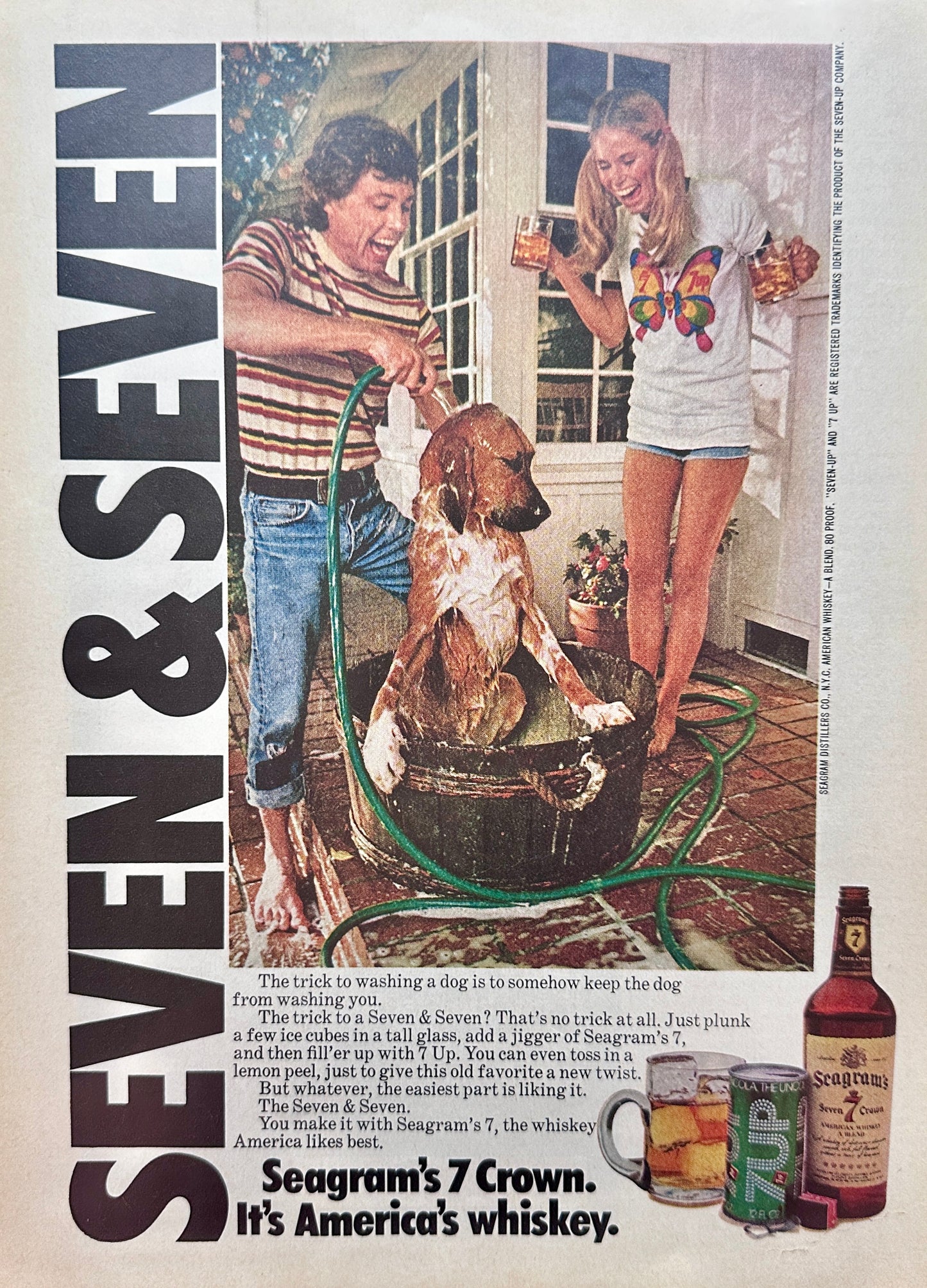 1975 Seagram's Seven & Seven Made with Seven Crown Whiskey - Vintage Ad