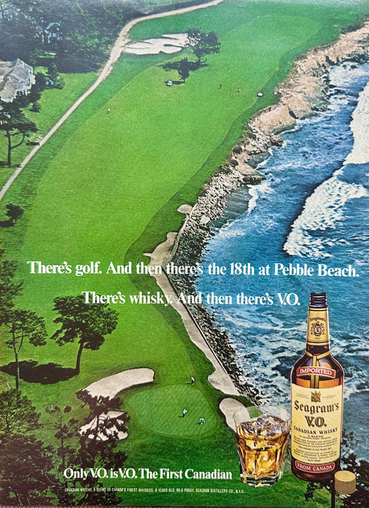 1976 Seagram's V.O. - 18th Hole Pebble Beach - Vintage Ad