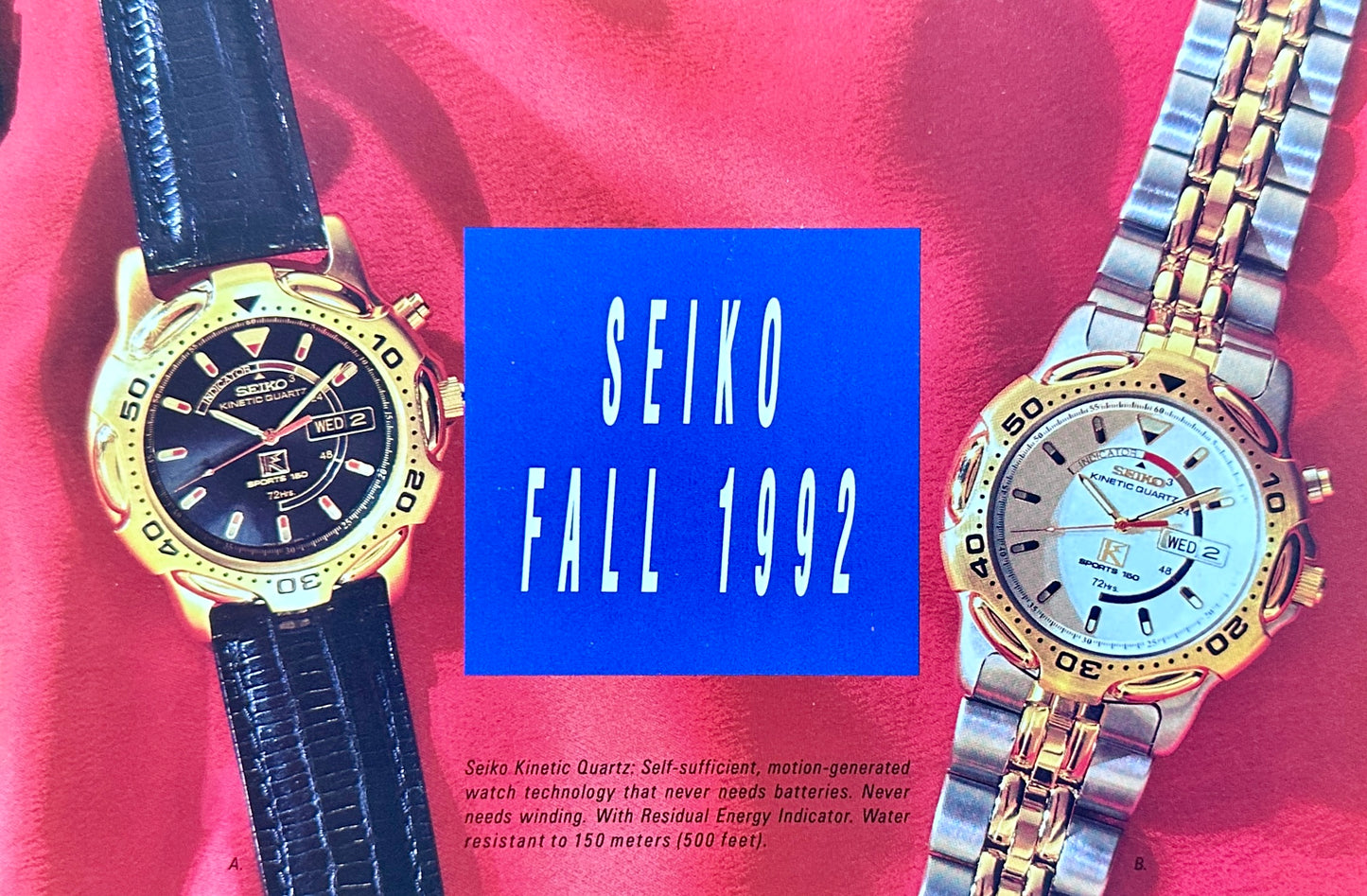 1992 Seiko Watches Multi-Page (8 pages) Magazine Insert - Vintage Ad