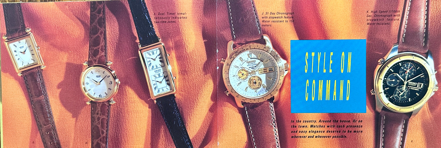 1992 Seiko Watches Multi-Page (8 pages) Magazine Insert - Vintage Ad