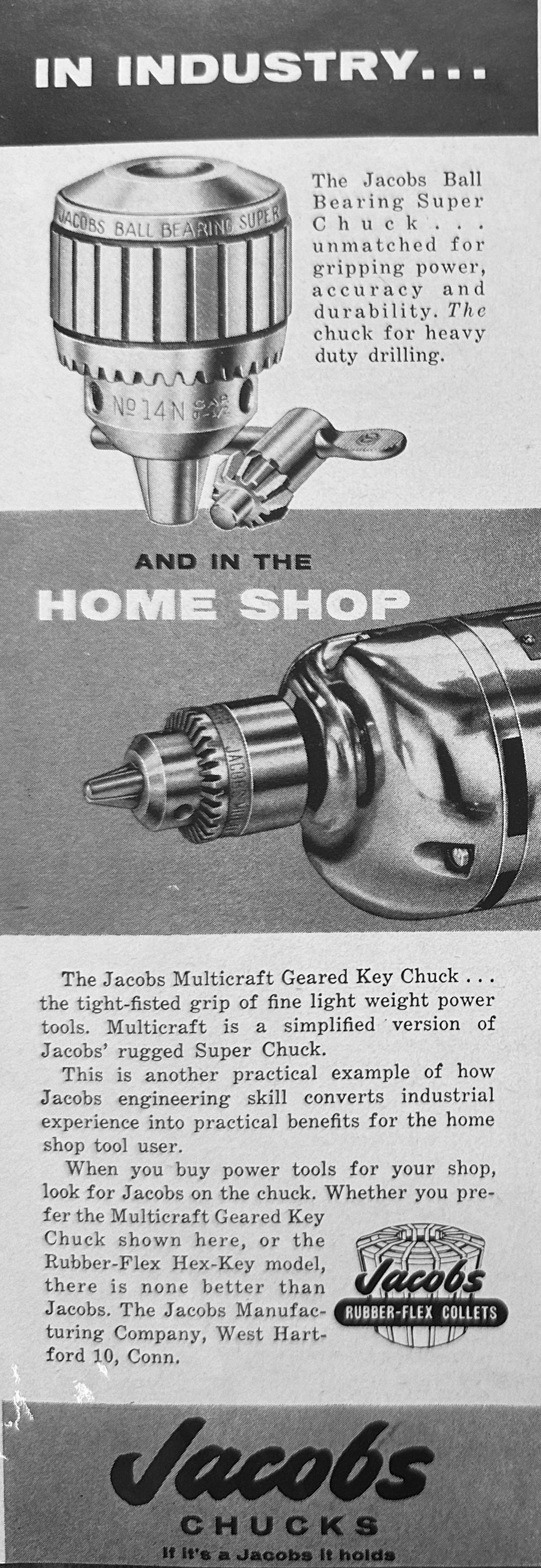 1955 Sioux Electric Power Tools - Sanders - Drill - Saw & Jacobs Chucks Vintage Ad