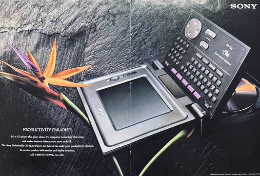 1993 Sony CD-Rom Player - Latest Technology - Centerfold Magazine Ad