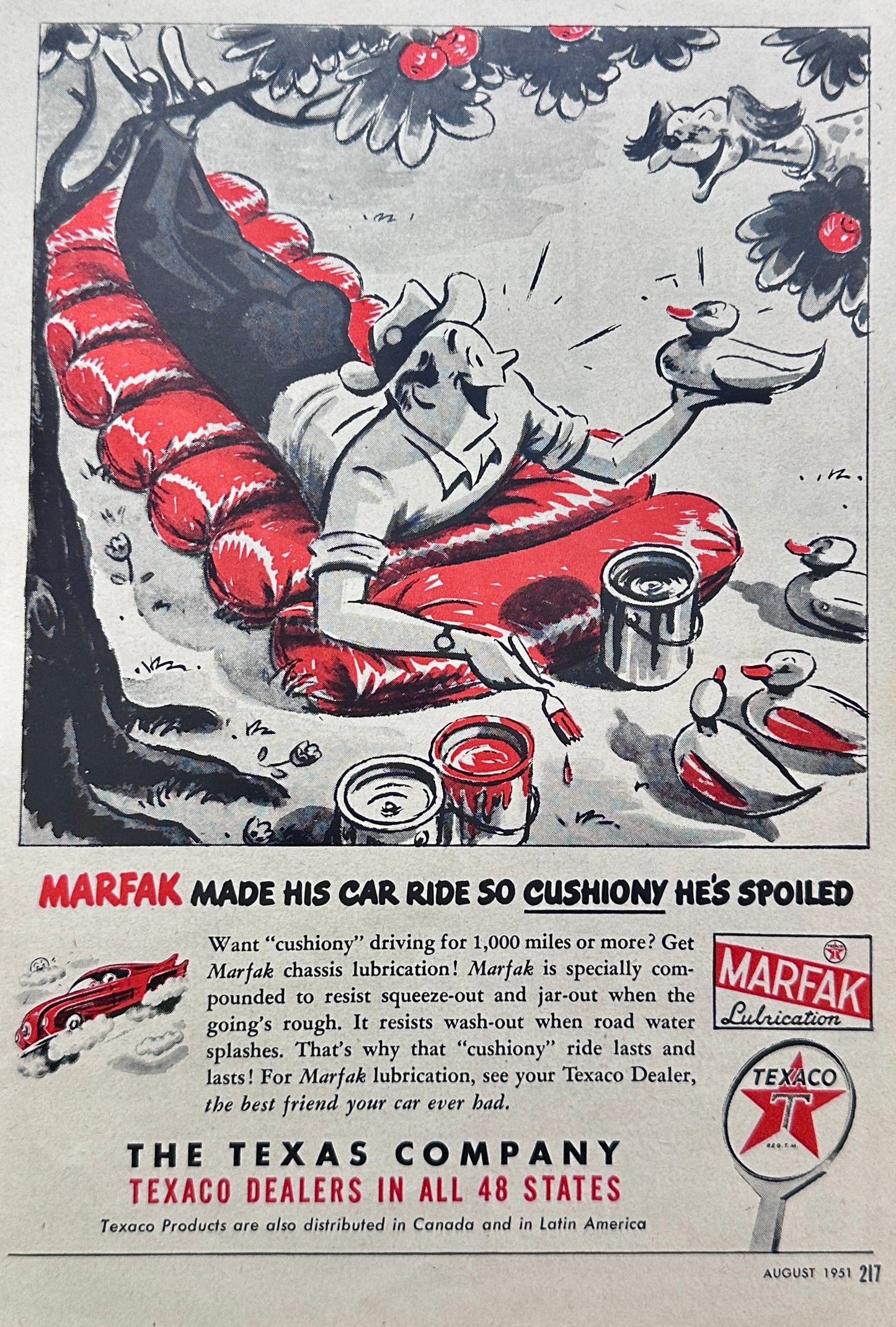 1951 Texaco Marfak Lubrication - Automotive Chasis Grease - Vintage Ad