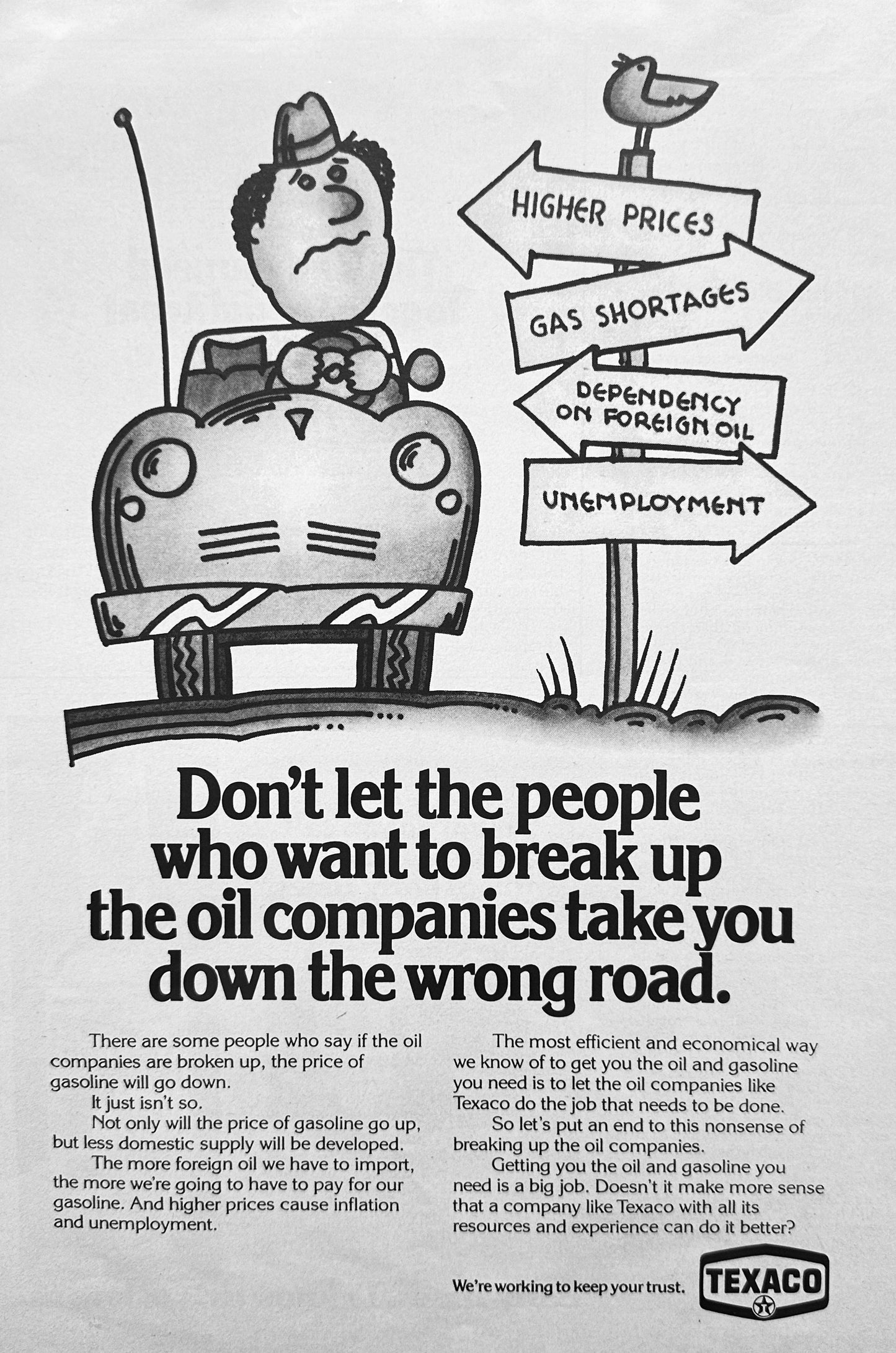 1976 Texaco Lobbyist Promotional Ad - Leave Our Company Alone