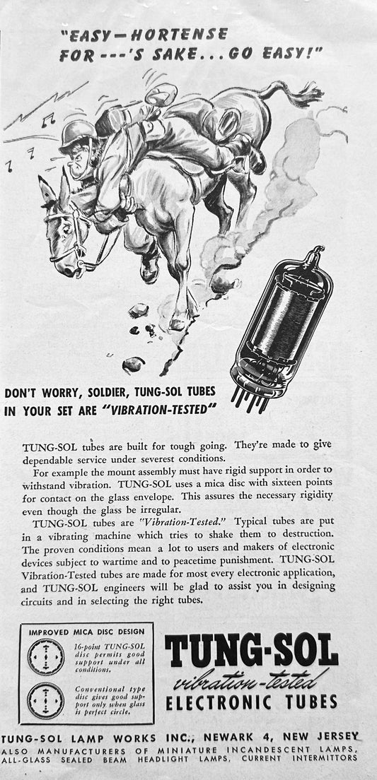 1950 - 1959 Tung-Sol Electronic Tubes Magazine Ad